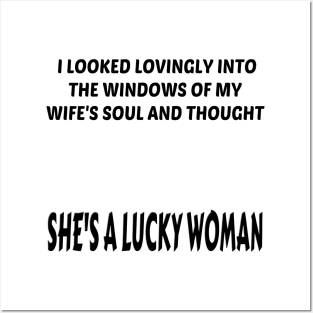 She's A Lucky Woman (Black) Posters and Art